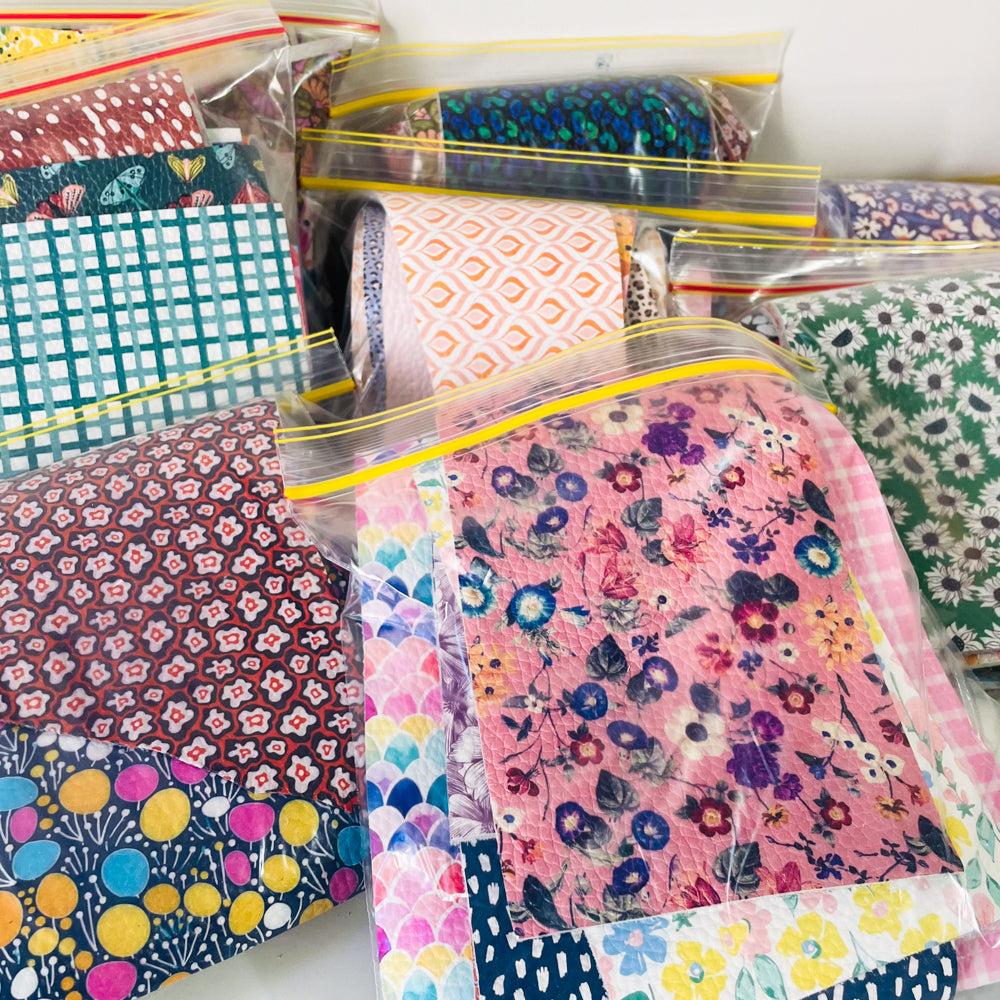 Printed Leather Offcut Sample Bags