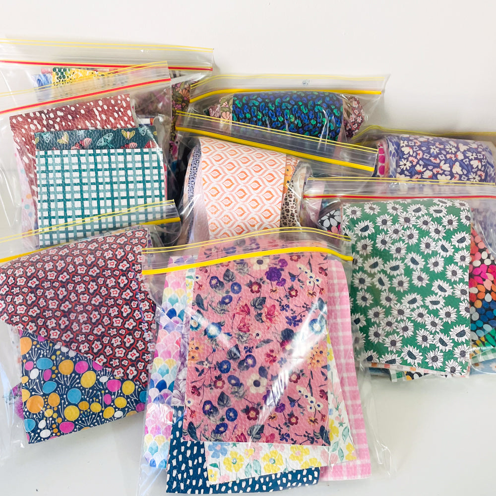 Printed Leather Offcut Sample Bags