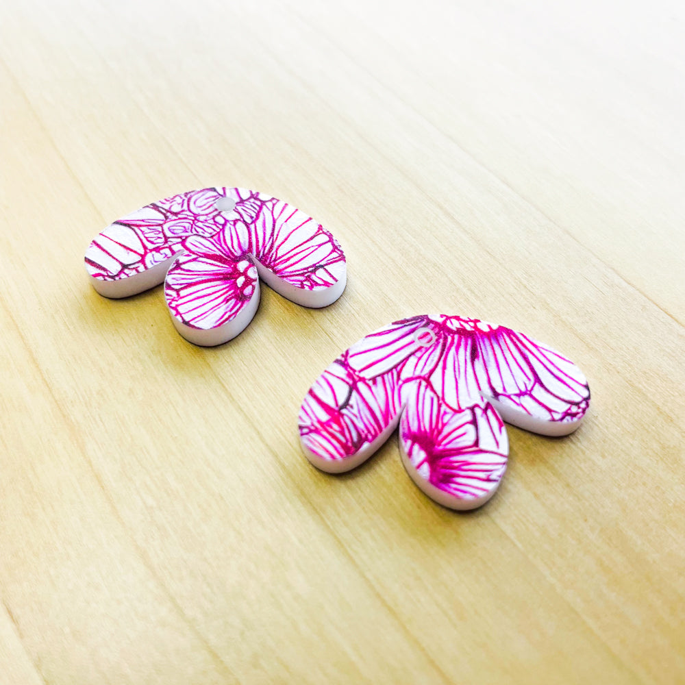 White Acrylic - Half Flower - Blooms - 31