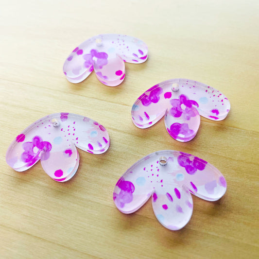 Half Flower - Clear Acrylic - Watercolour - 110