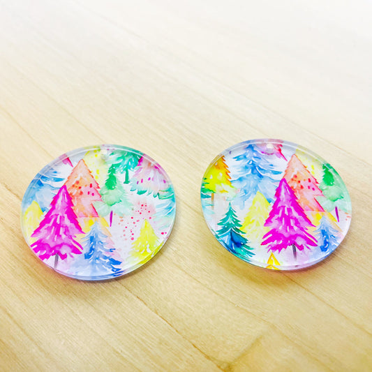 4cm Circle -  Clear Acrylic - Christmas - 01