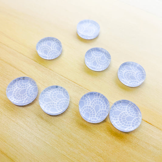 1.5cm Circle - Studs - Clear Acrylic - Winter Picnic - 04
