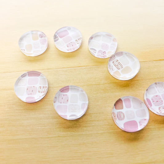 1.5cm Circle - Studs - Clear Acrylic - Boho - 07