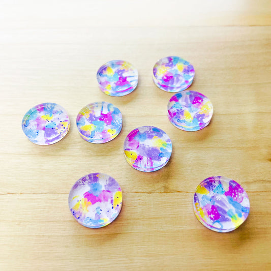 1.5cm Circle - Studs - Clear Acrylic - Abstract Art - 35
