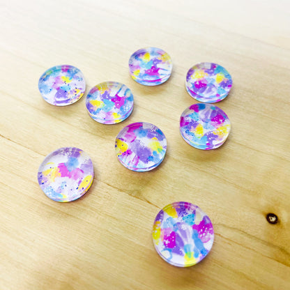 1.5cm Circle - Studs - Clear Acrylic - Abstract Art - 35