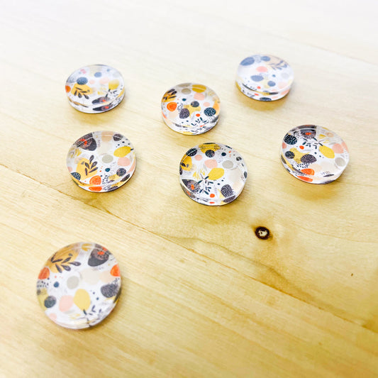 1.5cm Circle - Studs- Clear Acrylic - Boho - 08 (small scale)