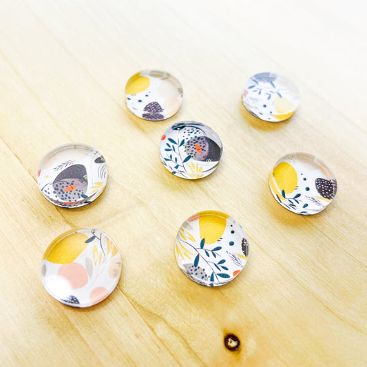 1.5cm Circle - Studs- Clear Acrylic - Boho - 08