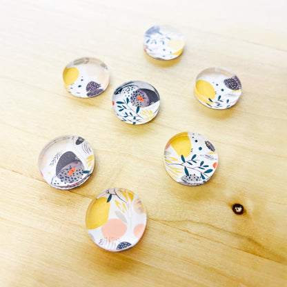 1.5cm Circle - Studs- Clear Acrylic - Boho - 08