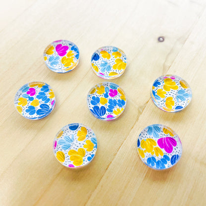 1.5cm Circle - Studs- Clear Acrylic - Summer Nights - 04
