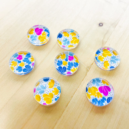 1.5cm Circle - Studs- Clear Acrylic - Summer Nights - 04
