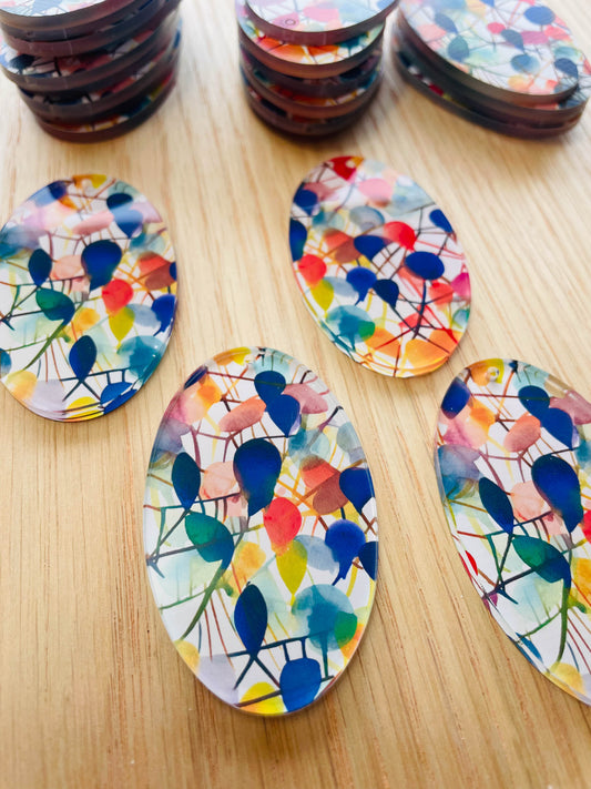Clear Acrylic - Large Oval - Watercolour - 52