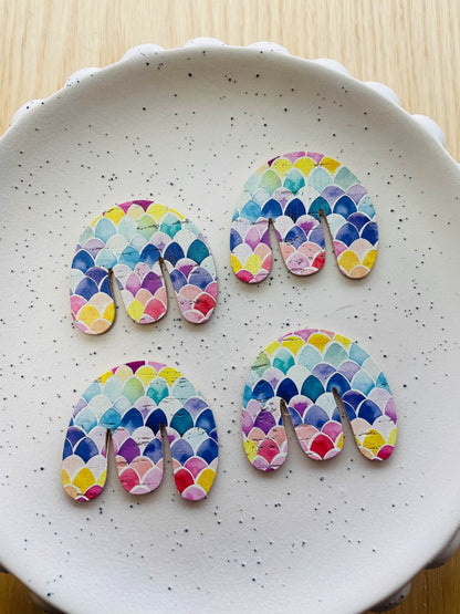 Double Sided Cork - Boho Shape - Watercolour - 17