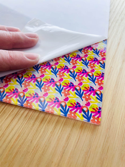 Clear Acrylic Sheet - Abstract Floral - 67