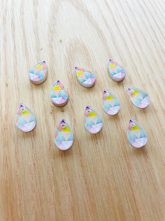 Clear Acrylic - Tiny Teardrops - Watercolour - 22