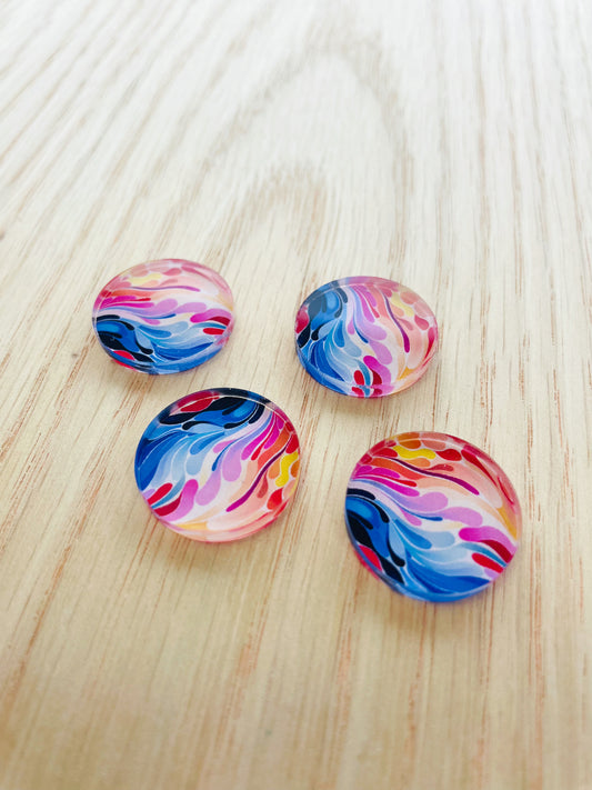 Clear Acrylic - 20mm Circle - Abstract Art - 03