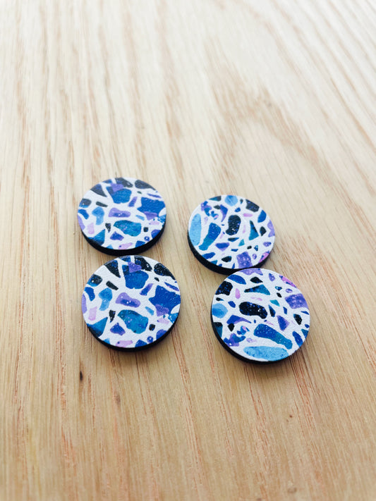 Wood - 20mm Circle - Terrazzo - 07