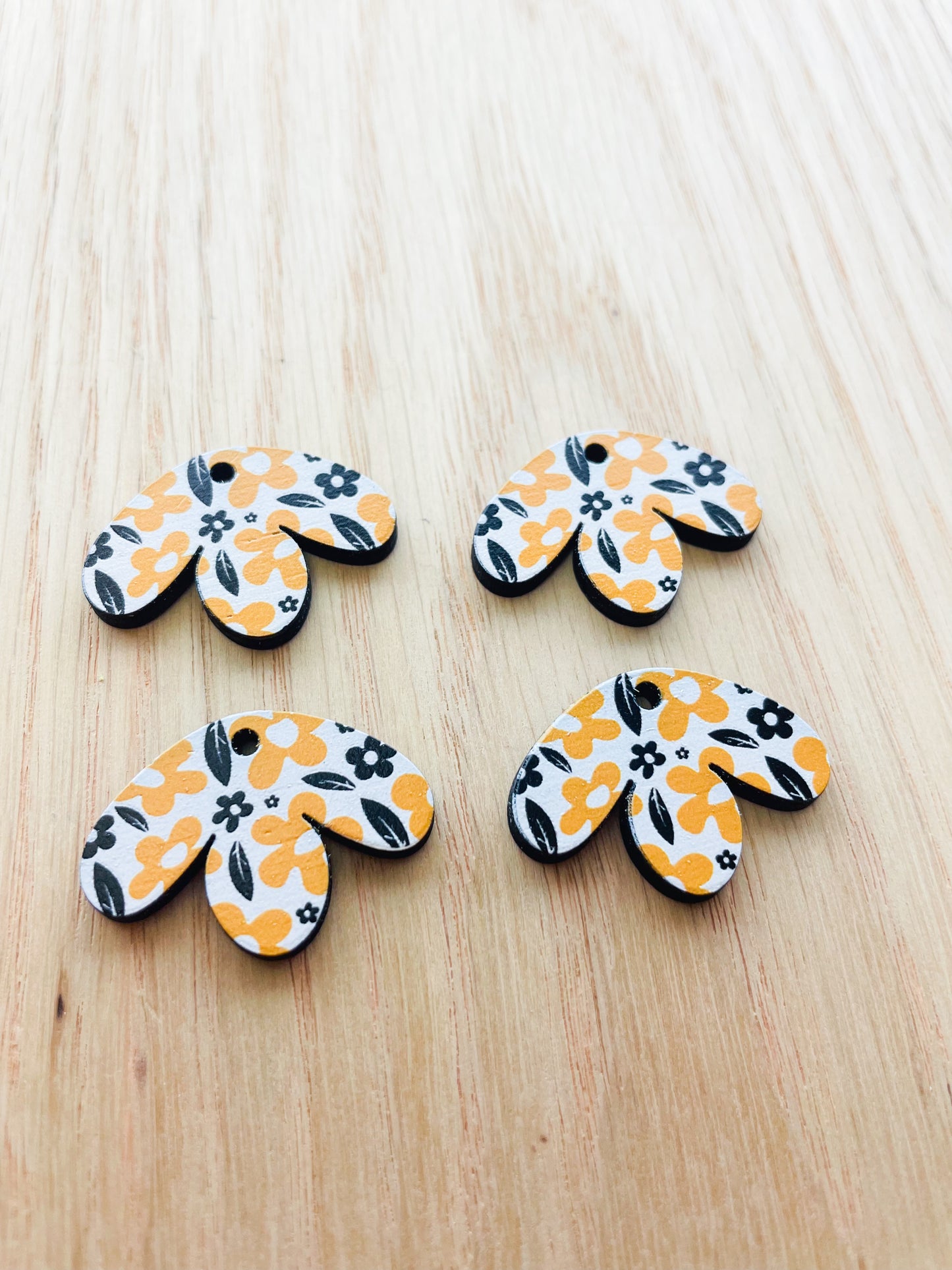 Wood - Half Flower - Abstract Floral - 19