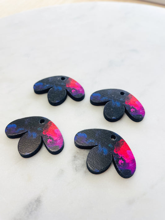 Wood - Half Flower - Neon Splash - 07