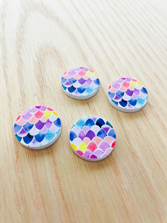 White Acrylic - 20mm Circle - Watercolour - 17