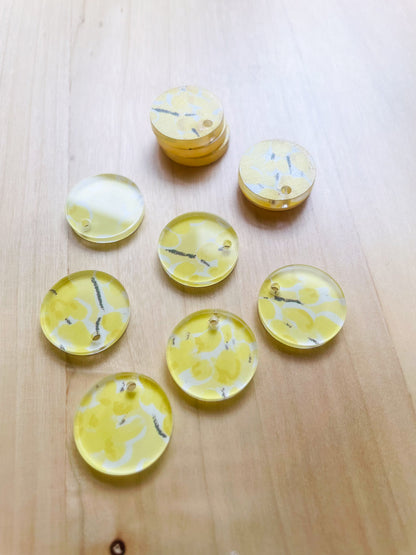 2cm Circle - Clear Acrylic - 1 Hole - Australiana - 87