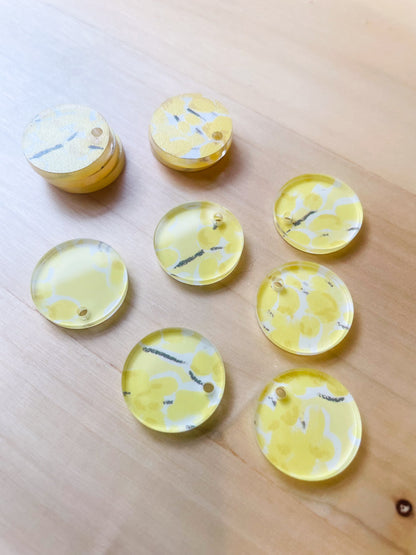 1.5cm Circle - Studs- Clear Acrylic - Australiana - 87