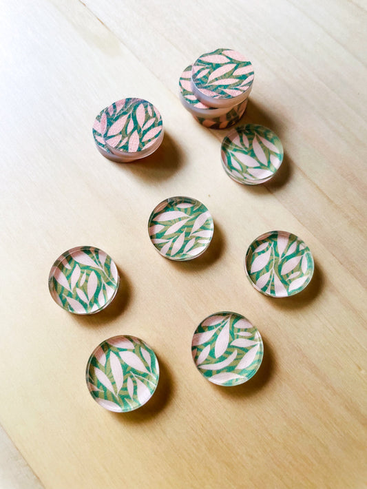 1.5cm Circle - Studs- Clear Acrylic - Australiana - 18
