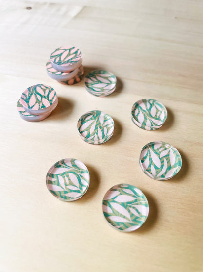 1.5cm Circle - Studs- Clear Acrylic - Australiana - 18