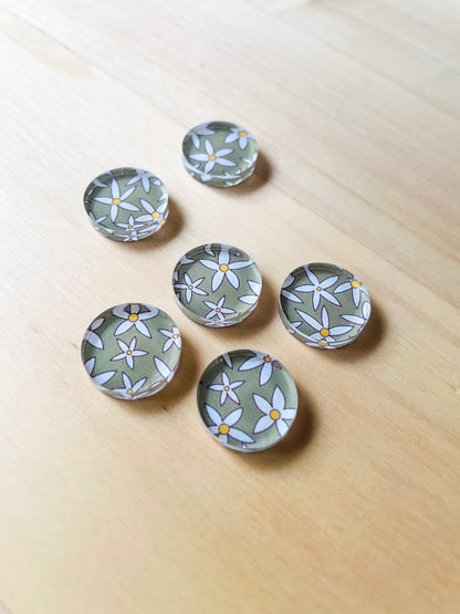 1.5cm Circle - Studs- Clear Acrylic - Australiana - 32