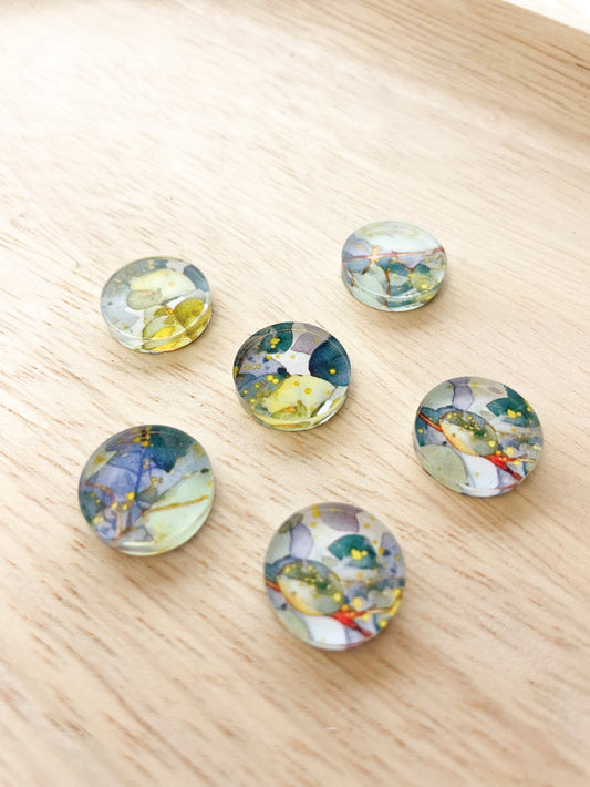 1.5cm Circle - Studs- Clear Acrylic - Australian Native - 18