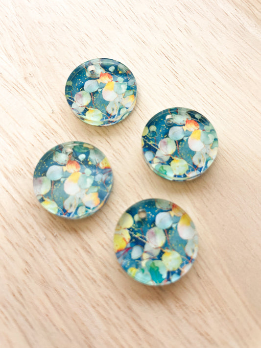 2cm Circle - Clear Acrylic - 1 Hole - Australian Native - 16