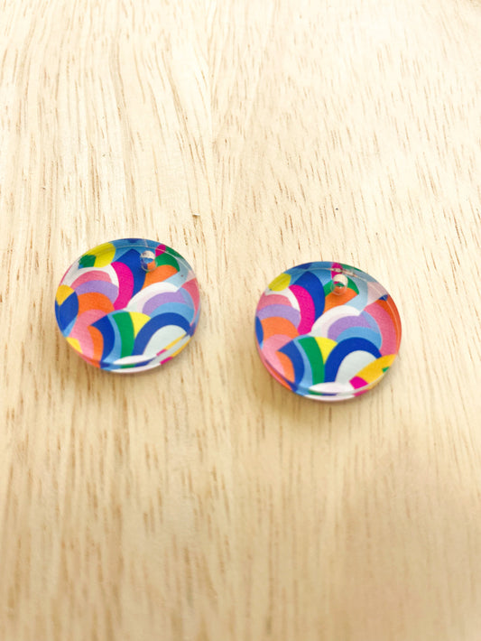 2cm Circle - Clear Acrylic - 1 Hole - Abstract Art - 57