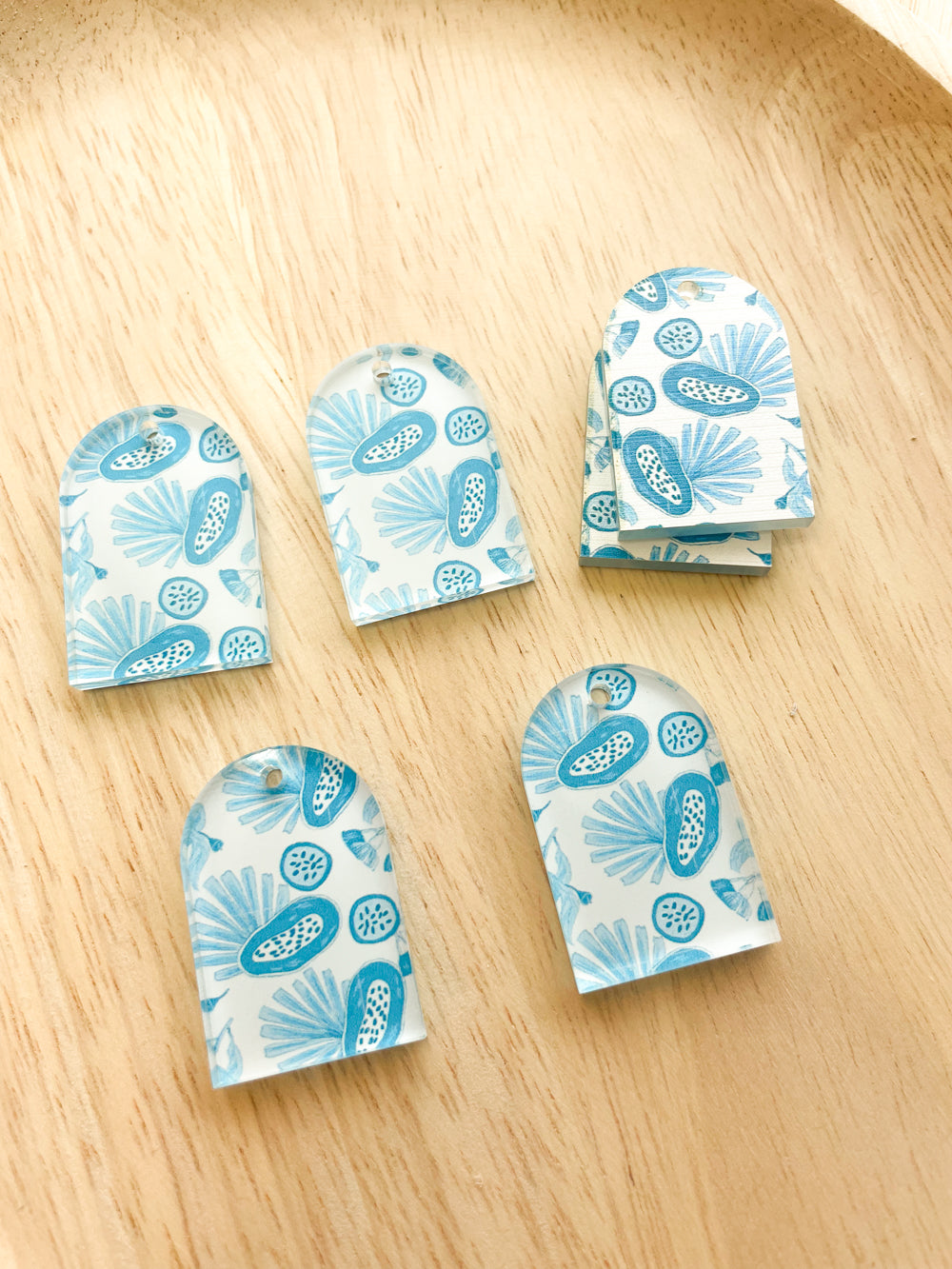 Clear Acrylic - 2x3cm - Arch - 1 Hole at Top -  Australian Native - 14