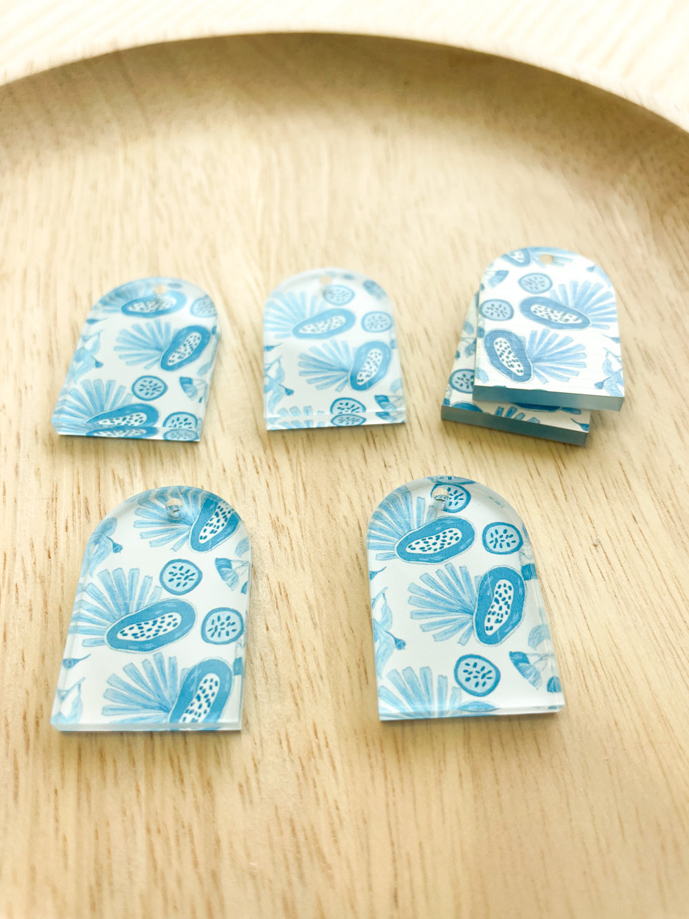 Clear Acrylic - 2x3cm - Arch - 1 Hole at Top -  Australian Native - 14