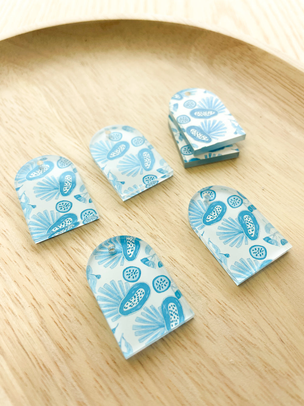 Clear Acrylic - 2x3cm - Arch - 1 Hole at Top -  Australian Native - 14