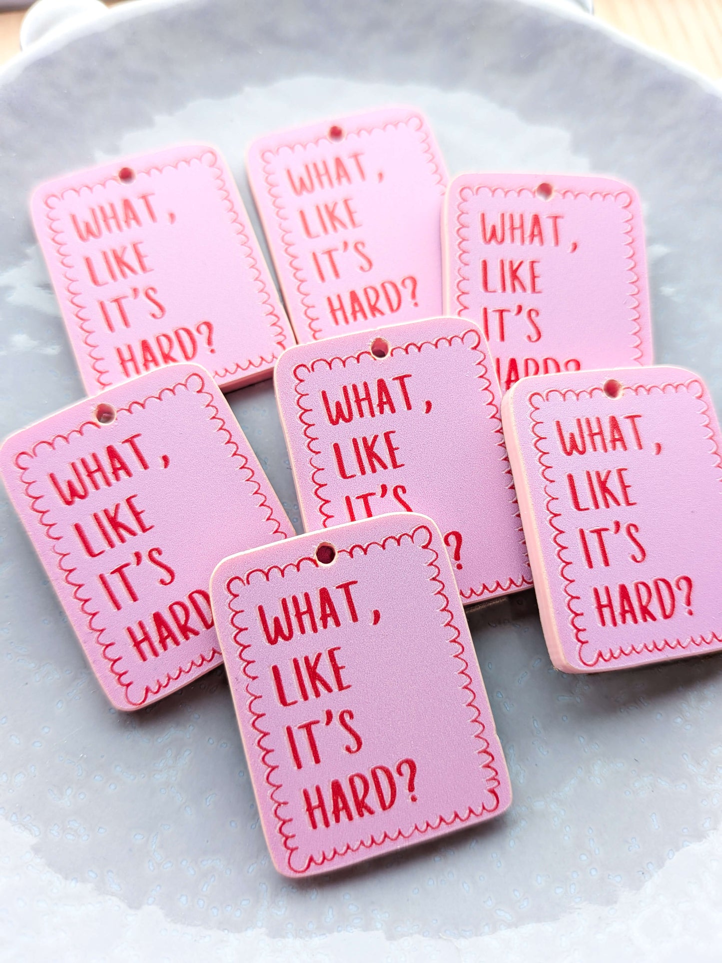 35mm - What, Like it's Hard? - Pastel Pink Acrylic