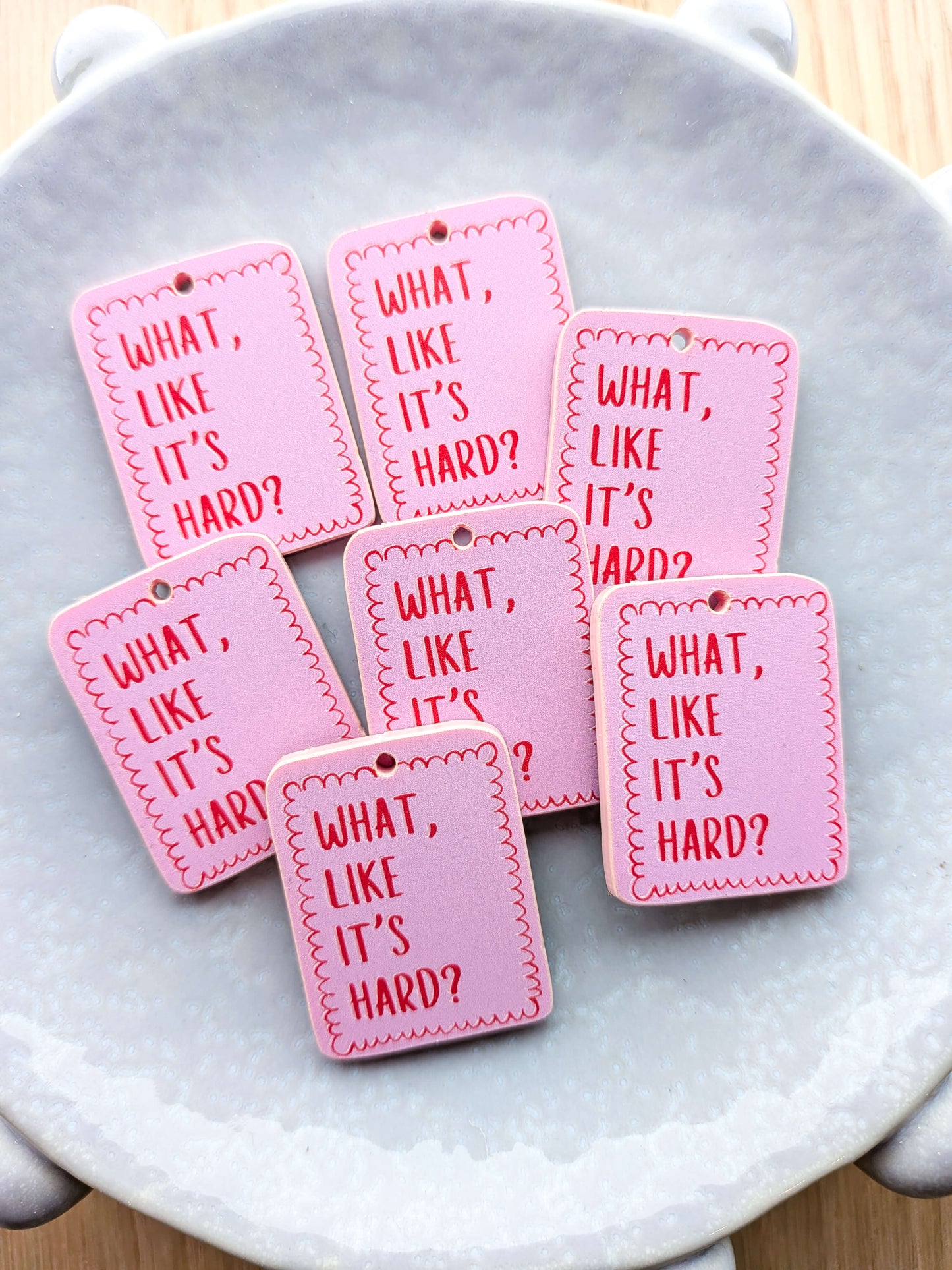 35mm - What, Like it's Hard? - Pastel Pink Acrylic