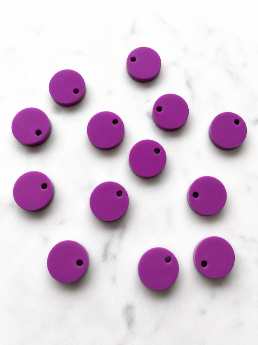 12.5mm or 15mm Purple Circle Toppers/Studs- Various Pack Sizes