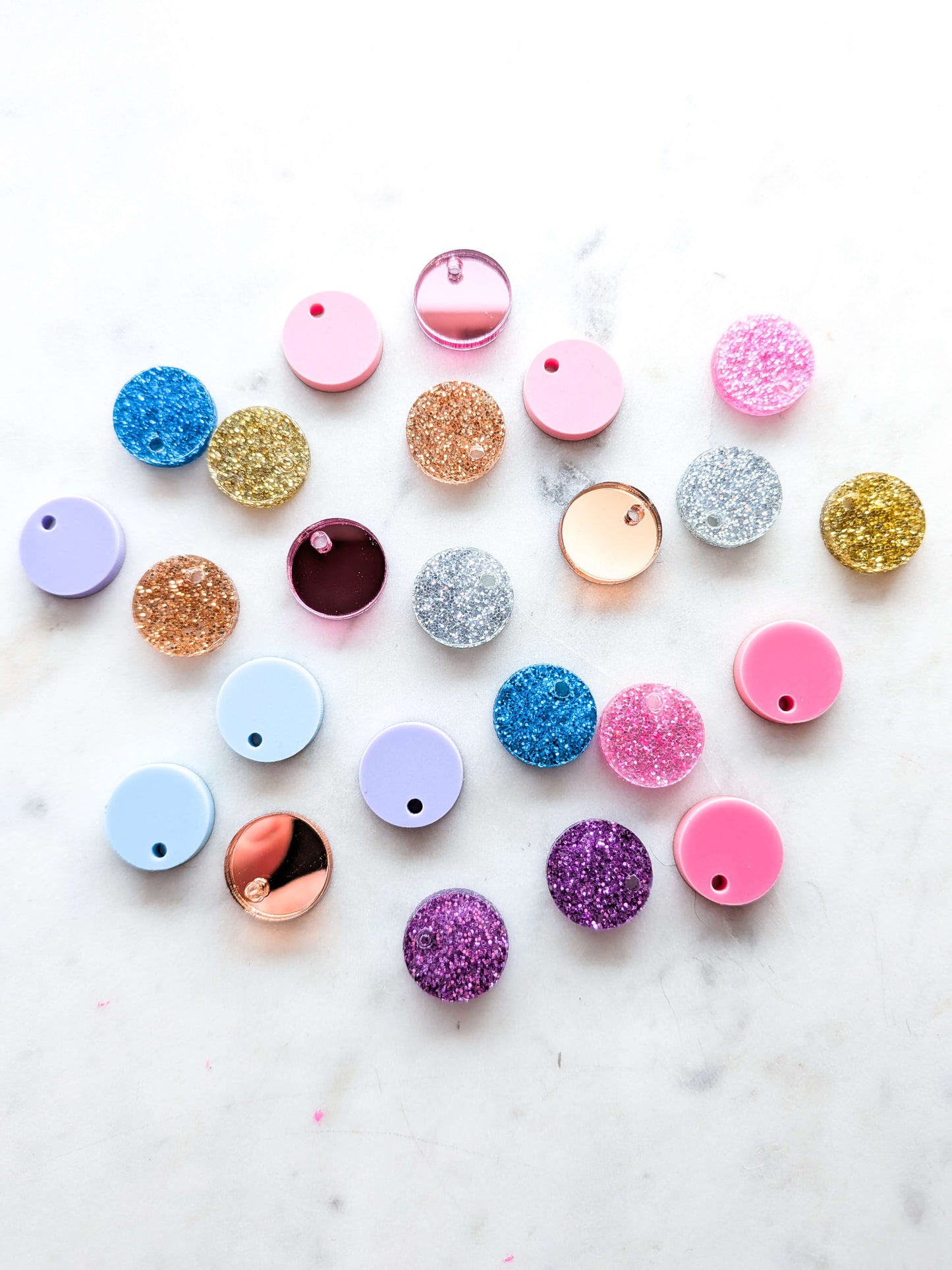 15mm Circle Bright Mixed Pack Toppers - 12 pairs (24pcs)