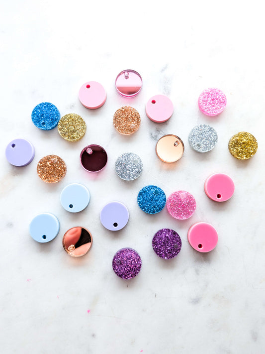 15mm Circle Bright Mixed Pack Toppers - 12 pairs (24pcs)