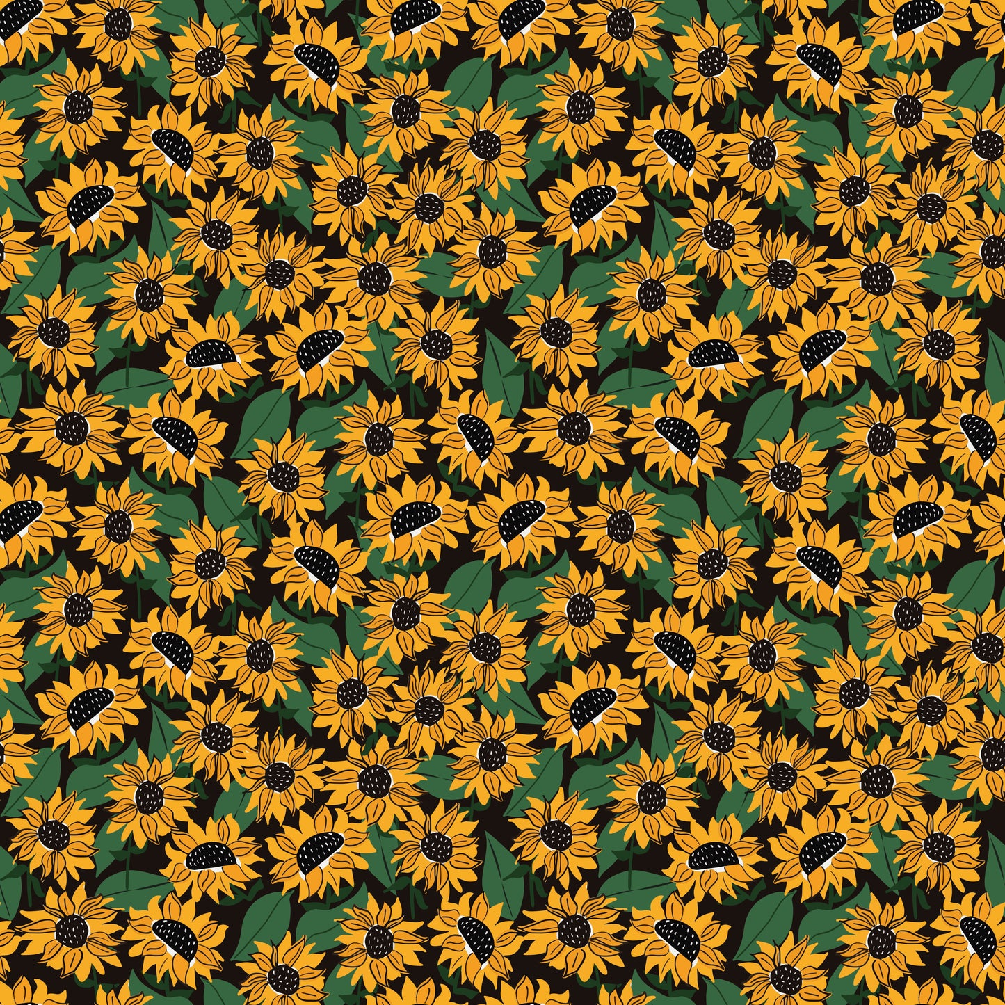 Wood - 20mm Circle- Studs - Transparent print - Sunflower - 01