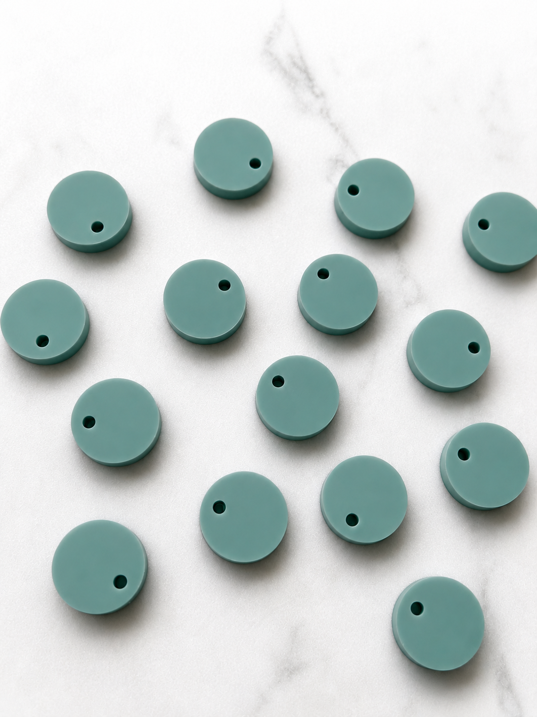 12.5mm or 15mm Teal Tide Circle Toppers/Studs- Various Pack Sizes
