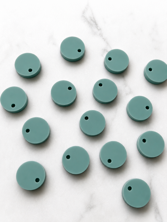 12.5mm or 15mm Teal Tide Circle Toppers/Studs- Various Pack Sizes