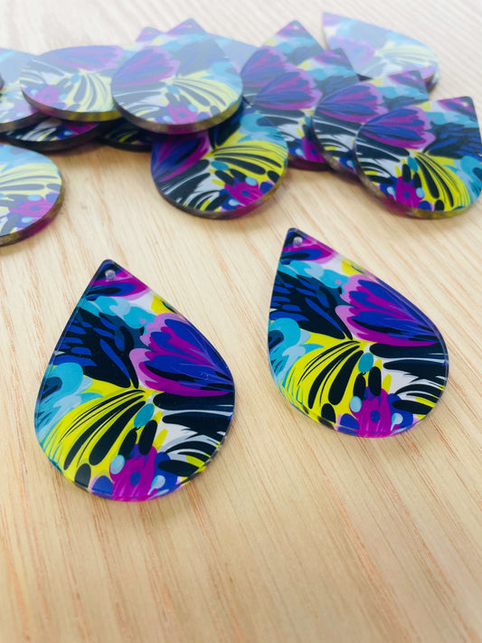 Large Teardrop - Clear Acrylic - Summer Nights - 28