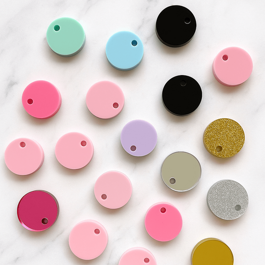 15mm Acrylic Circle Toppers - Various Pack Sizes