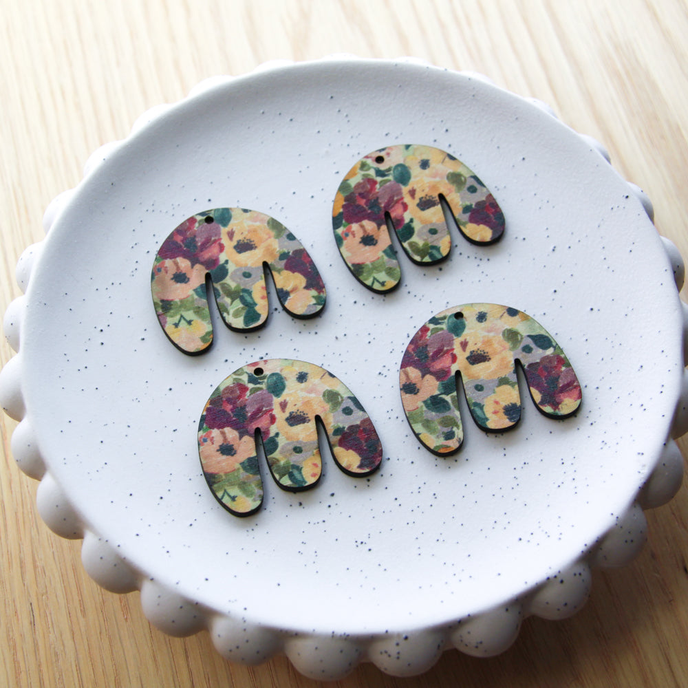 Wood - Boho Shape -  Transparent print - Floral Garden - 51