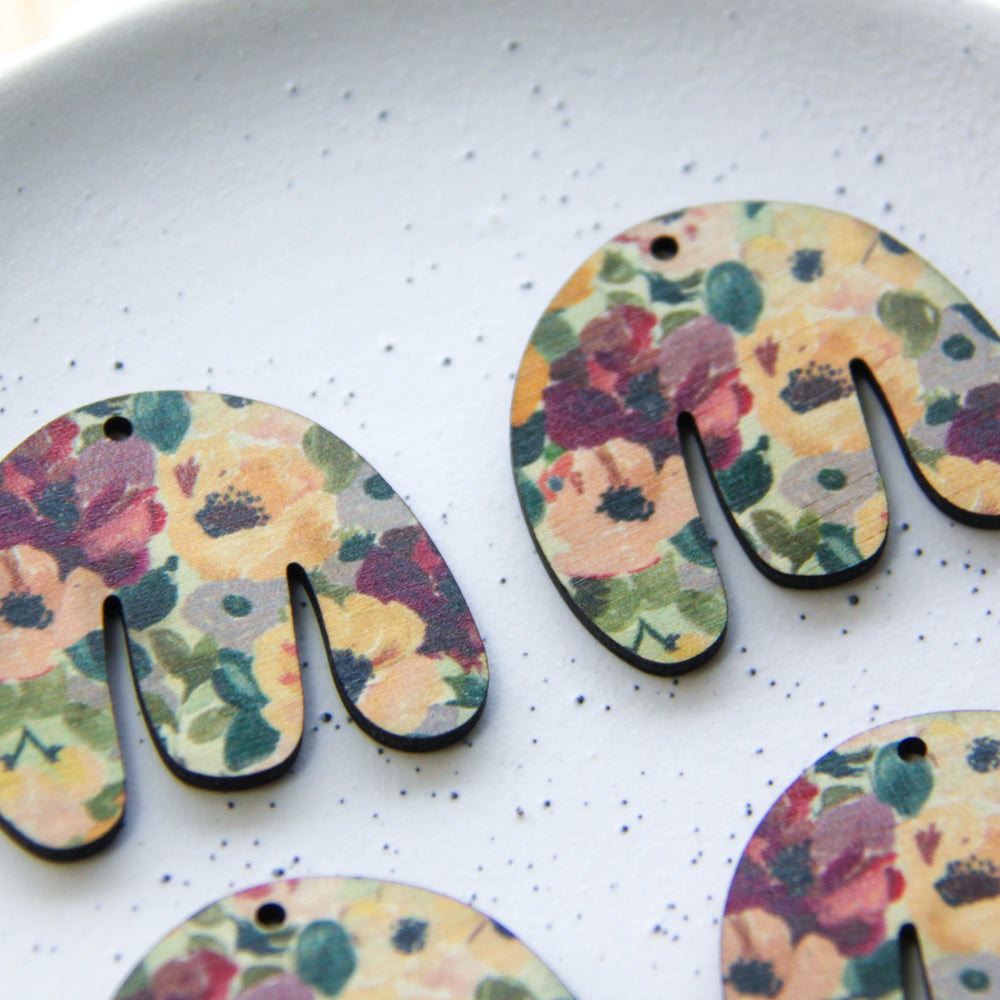 Wood - Boho Shape -  Transparent print - Floral Garden - 51