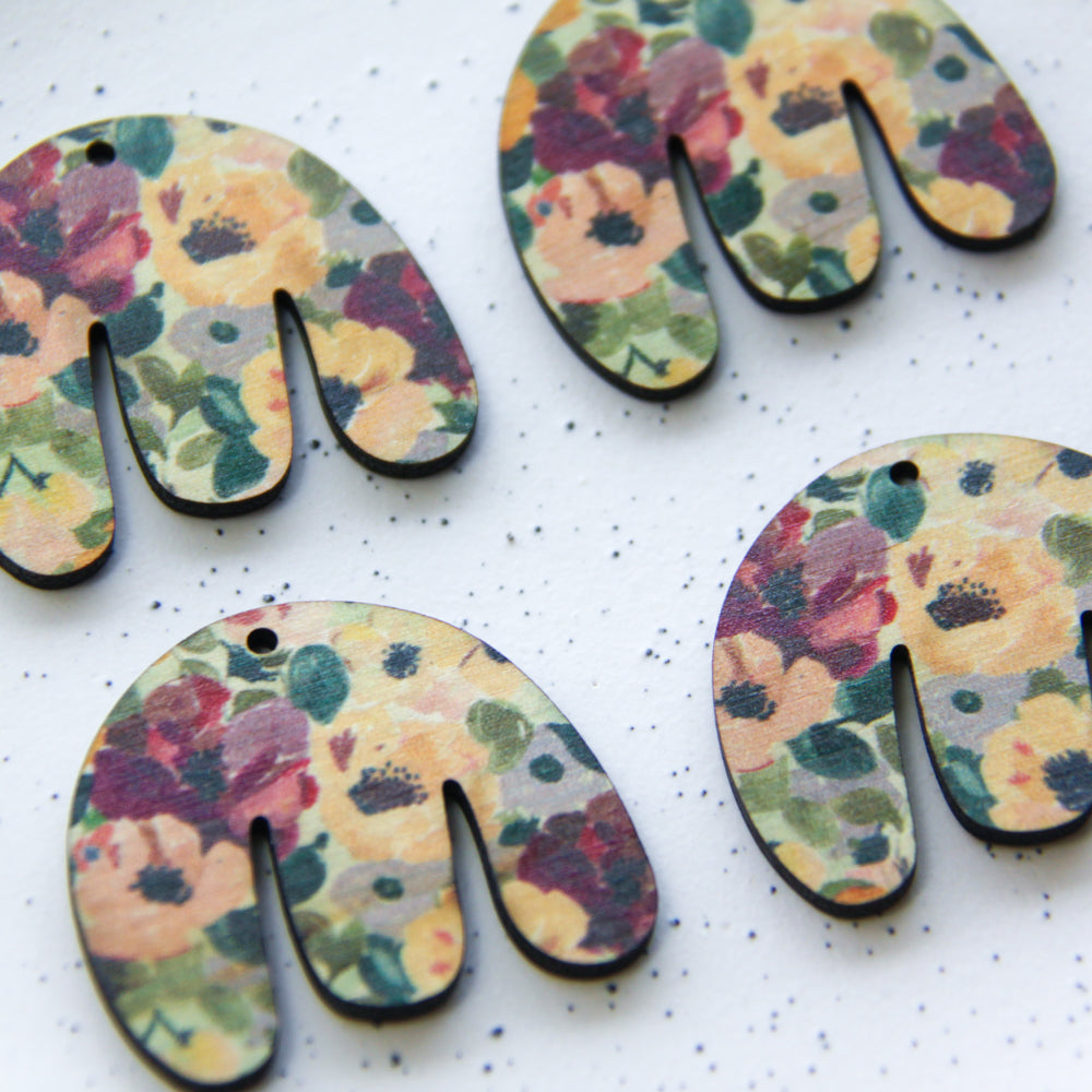 Wood - Boho Shape -  Transparent print - Floral Garden - 51