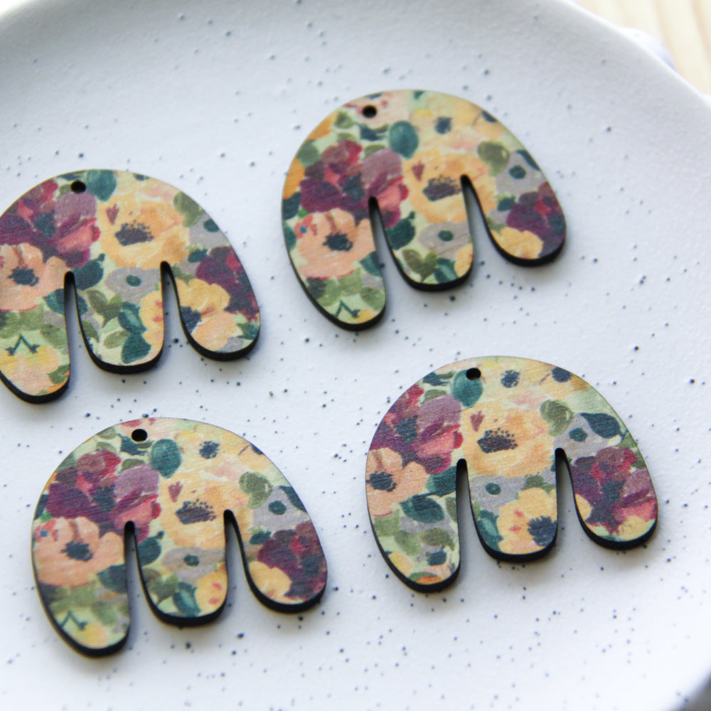 Wood - Boho Shape -  Transparent print - Floral Garden - 51