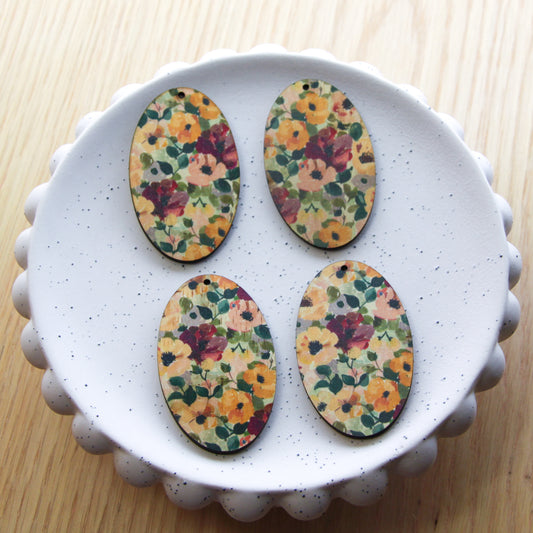 Oval Shape - Natural Look Print in Floral Garden - 51