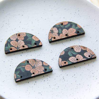 4cm Semi Circle - 4 Hole - Natural Look Print in Australiana - 75